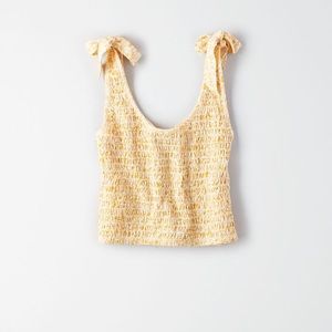 AE Smocked Tie Strap Tank Top